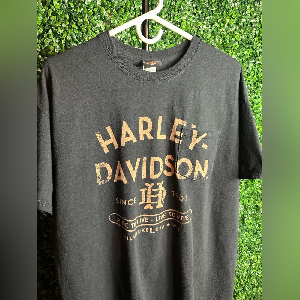 Harley Davidson Florence Kentucky Men’s XL Black Short Sleeve Pocket shirt - Picture 3 of 6